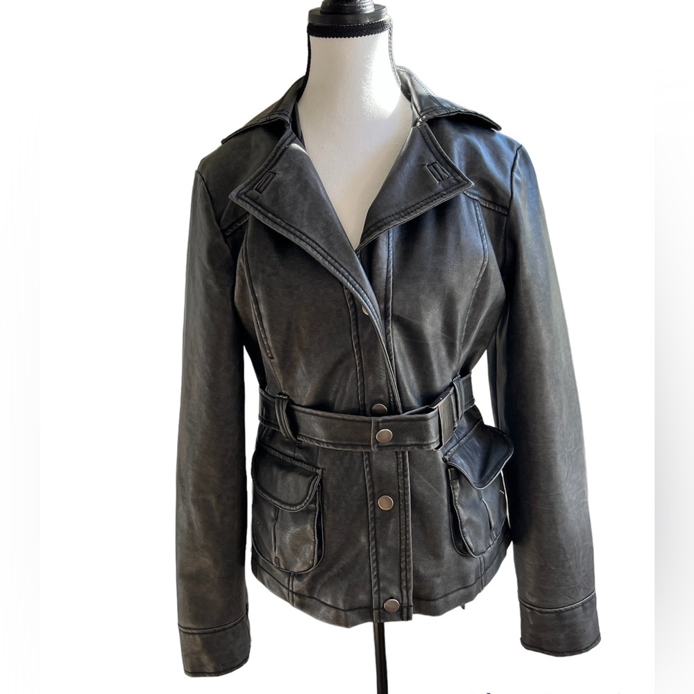 Taxi faux leather jacket size large